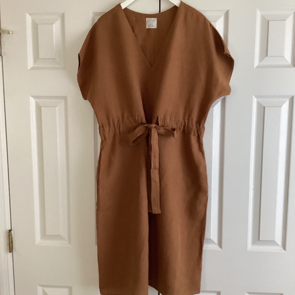 Linen tunic dress. Summer linen dress.